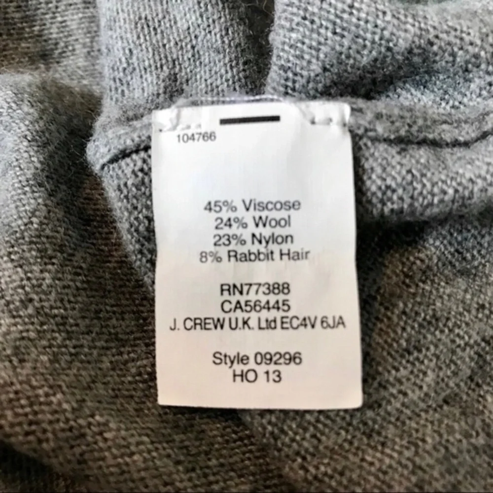 J. Crew Feathers Gray Rabbit Hair Blend Sweater Small‎